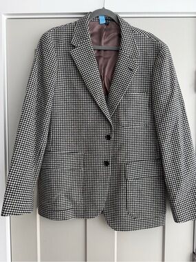 J.Crew Kenmare Moon Merino Lambswool Houndstooth Blazer 42R